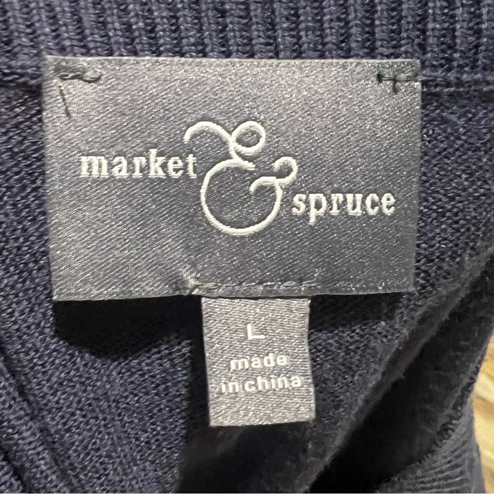 Market and Spruce bavy blue striped knit striped top - Picture 7 of 8